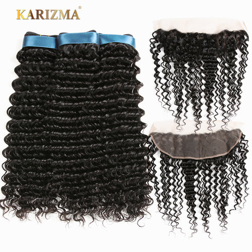 Hair Indian Deep Wave Bundles With Closure - X-scape Store