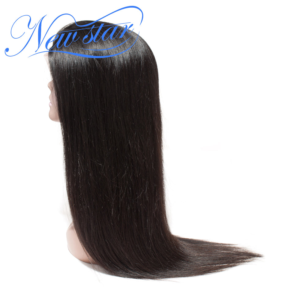 Brazilian Straight Glueless Lace Frontal Wig Virgin Human Hair Pre Plucked Hairline New Star 13x4 Front