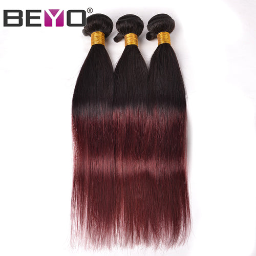 Beyo T1B/99J Ombre Hair 3 bundles Human Indian Straight Hair - X-scape Store