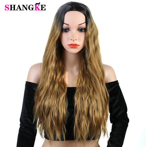 Long Wavy Ombre Synthetic Wig Heat Resistant Deep Wave Hair Wig - X-scape Store