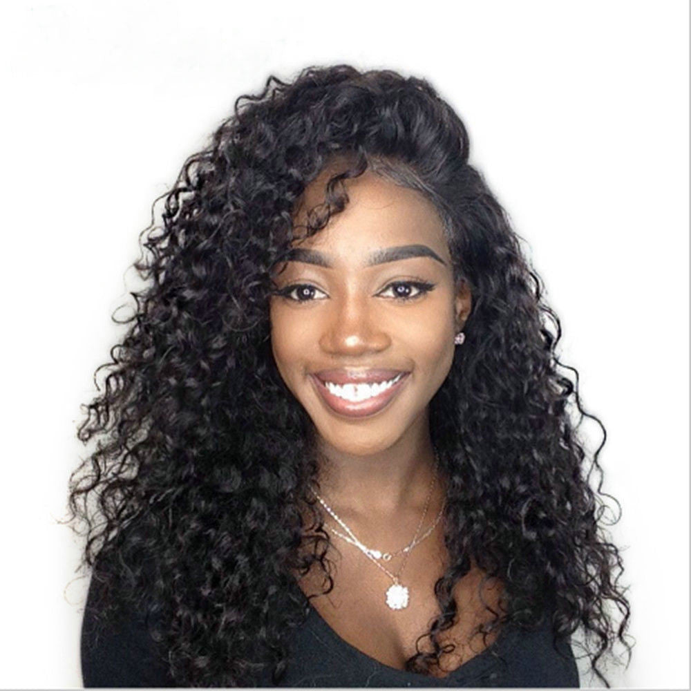 18inch Pre Plucked Lace Front Wig Deep Wavy Full Head Wigs W/ Baby Hair